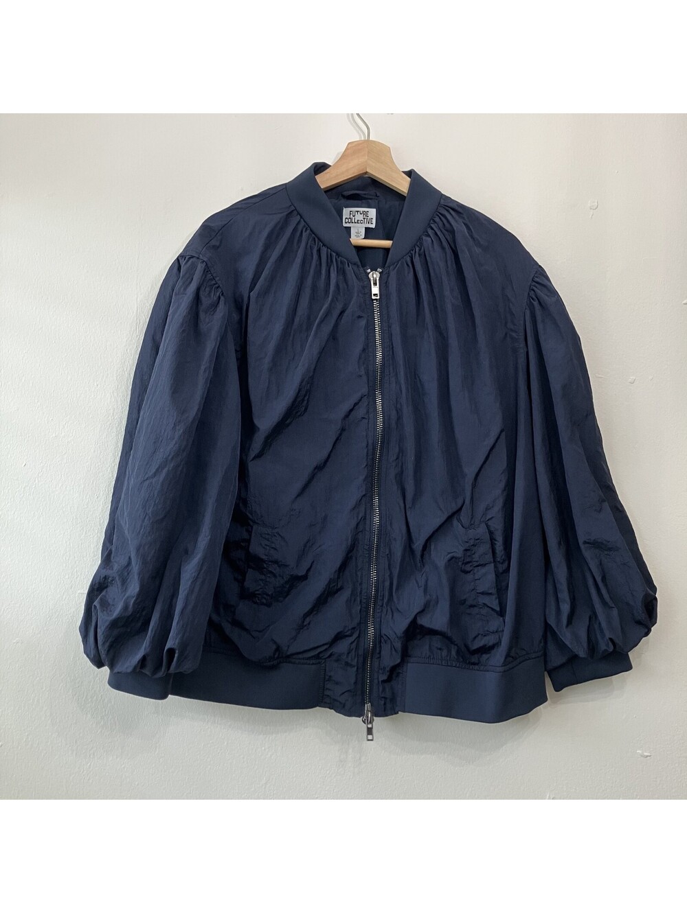 Gorpcore Nylon Balloon Sleeve Jacket Large 90s Minimalism Ballet Coastal Sporty